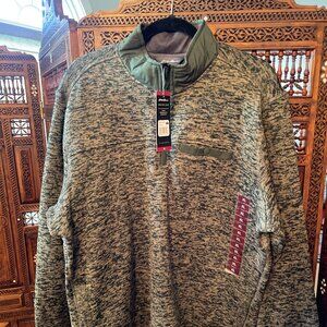 Brand New (with tags) Eddie Bauer Green Sweater Fleece Jacket Men's XL